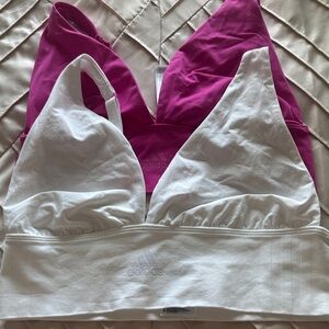 adidas White & Magenta Triangle Sports Bralette